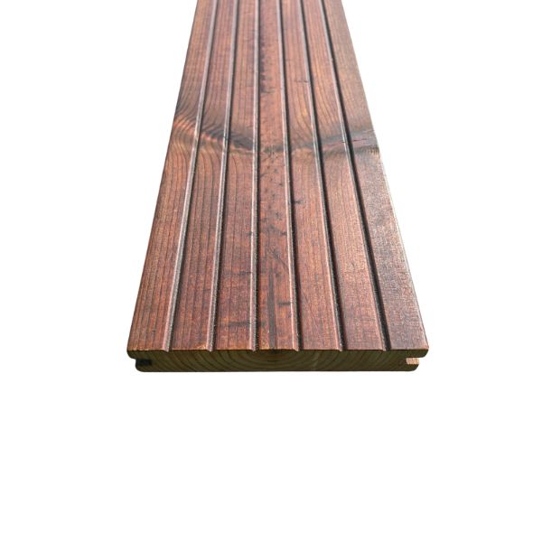 Kuumõlitatud terrassilaud GROOVED 26×140 mm pruun Brown+, termomänd Kuumõlitatud terrassilaud GROOVED 26×140 mm pruun Brown+, termomänd - Javicar